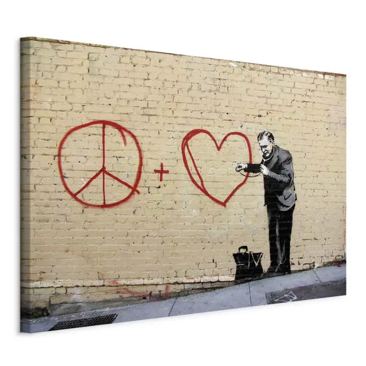 Médico pacifista (Banksy) - en pared ladrillos
