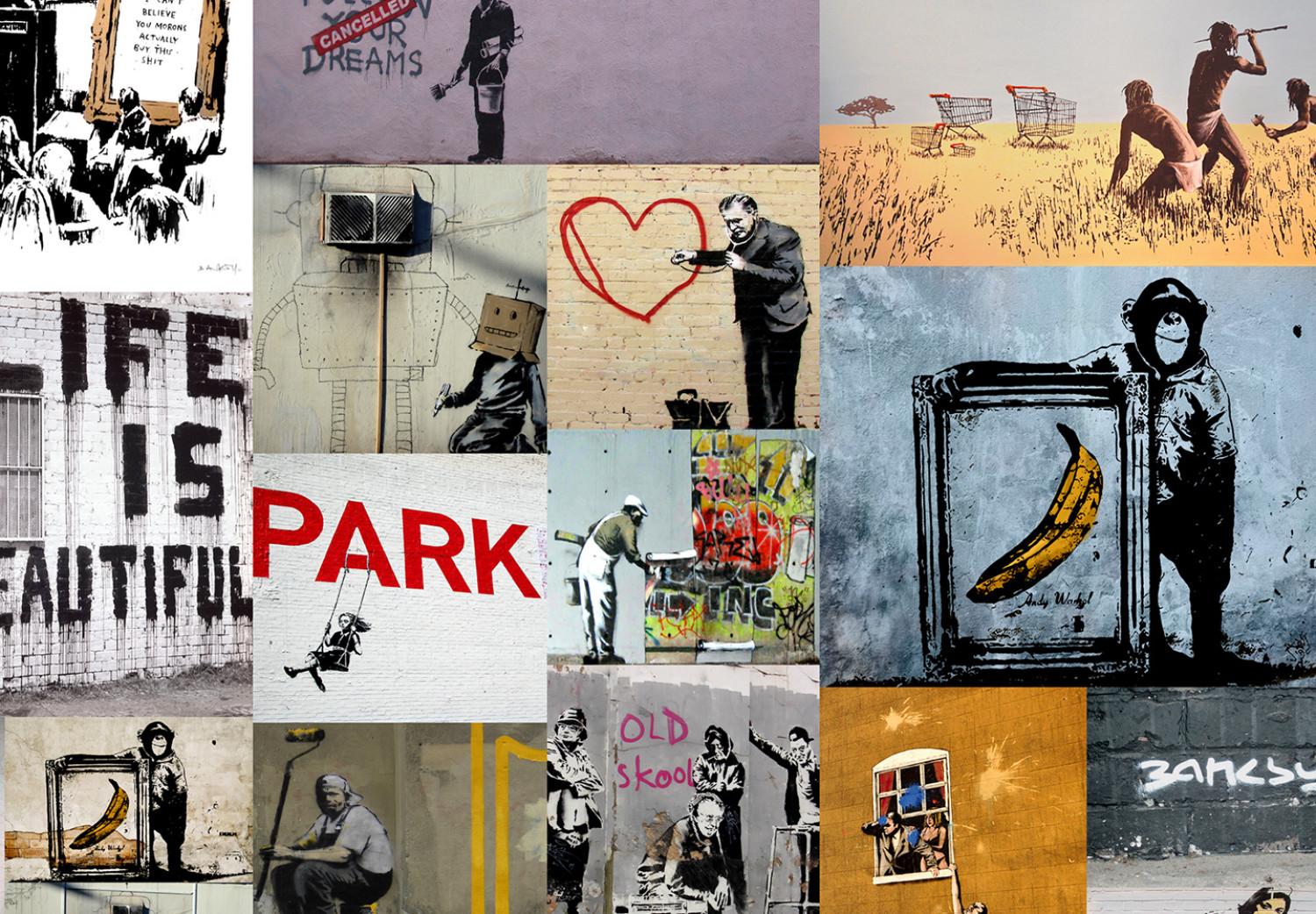 Cuadro Banksy Collage (4 Parts)