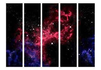 Biombo barato Universo - estrellas II (5-część) - universo azul-rojo