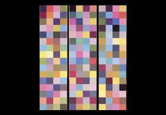 Biombo Gama de colores completa (3 partes): fondo geométrico colores