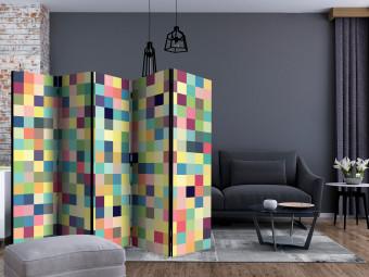 Biombo original Millions of Colors II (5 partes) - mosaico geométrico colorido