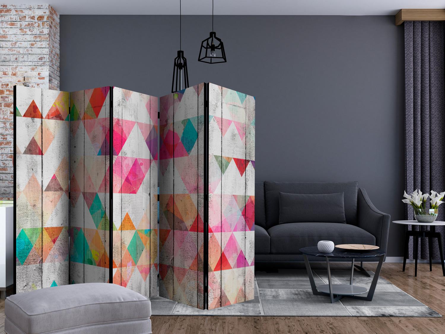 Biombo decorativo Rainbow Triangles II [Room Dividers]