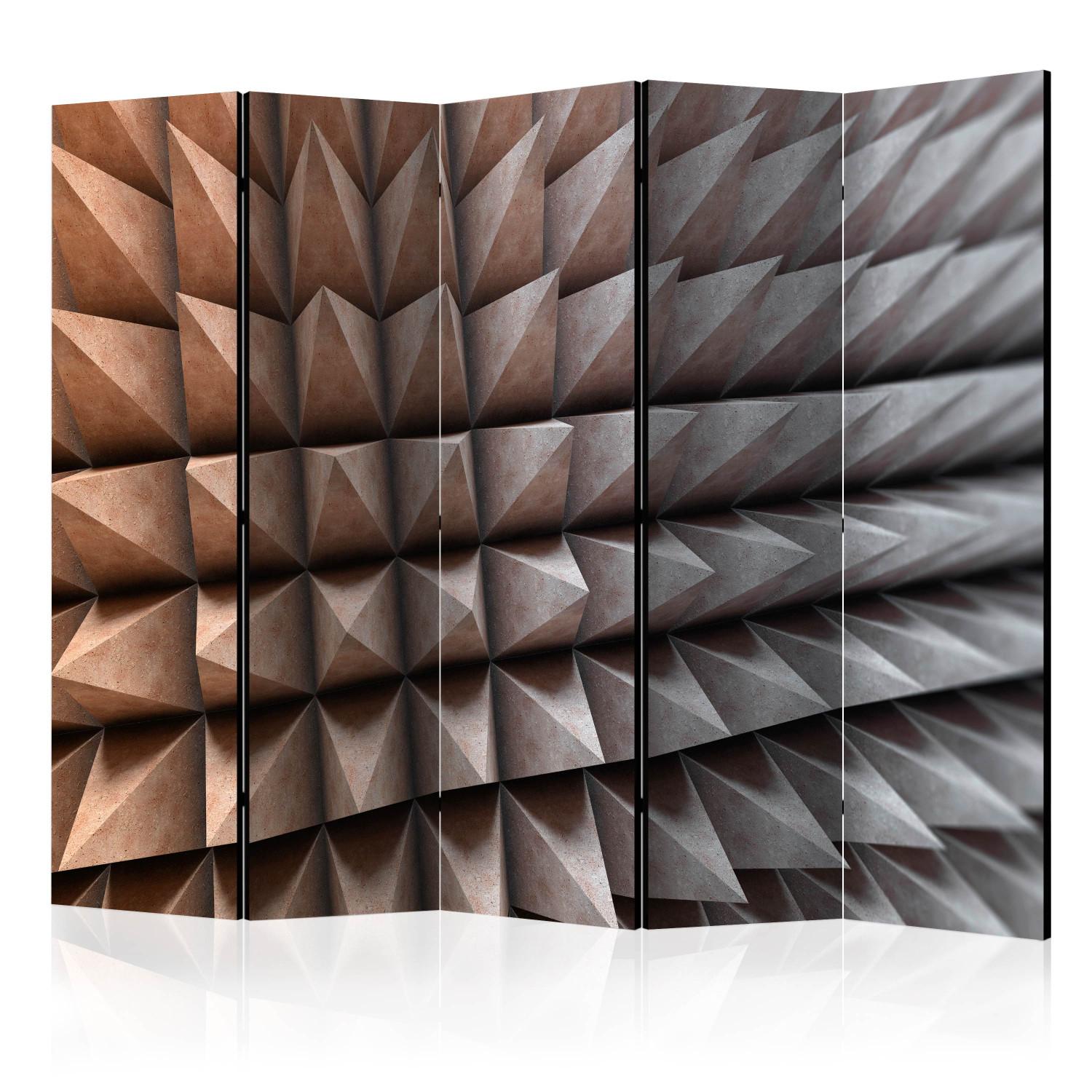 Biombo barato Steel Defense II (5 partes): Composición geométrica 3D