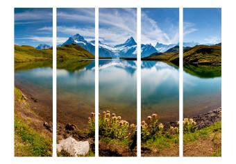 Biombo decorativo Lake with mountain reflection, Switzerland II [Room Dividers]