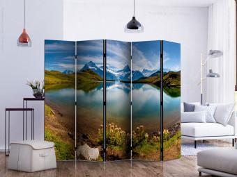 Biombo decorativo Lake with mountain reflection, Switzerland II [Room Dividers]