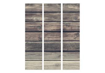 Biombo original Estilo campestre (3 partes) - composición en madera marrón