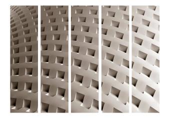 Biombo original Construcción de la Modernidad II (5 partes) - abstracción simple beige
