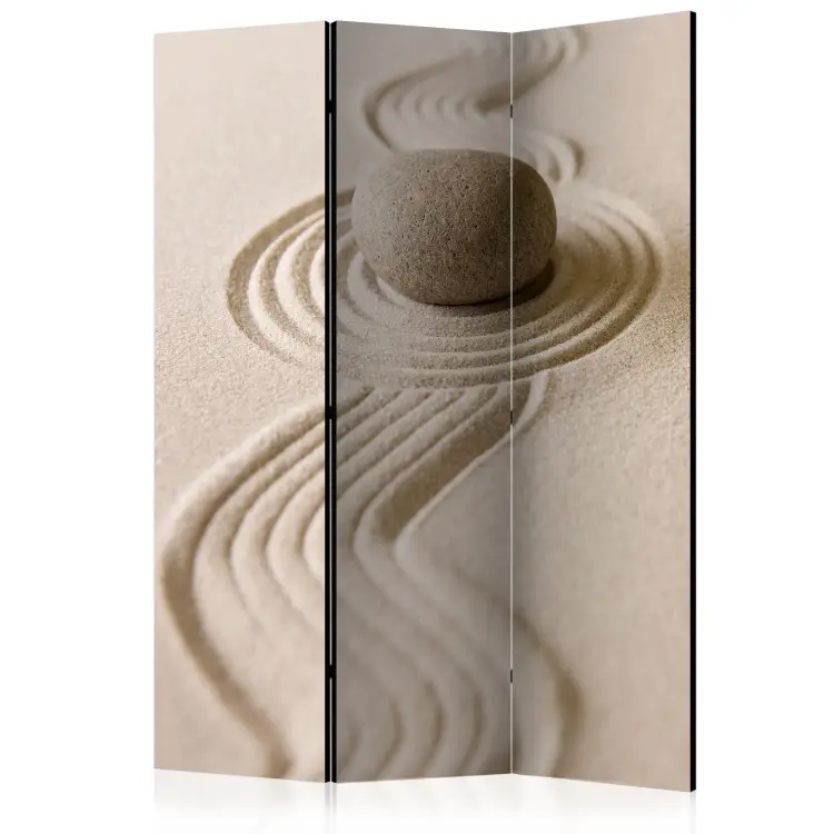 Zen: Balance - composición cálida con piedra sobre arena