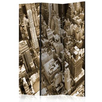 Biombo barato Nueva York desde arriba (3 partes) - vista de Manhattan en sepia