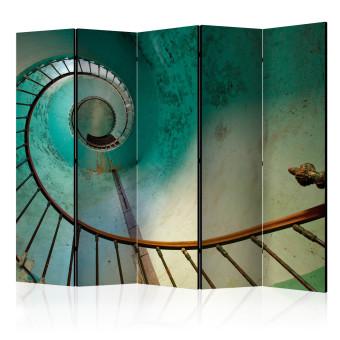 Biombo decorativo Faro - Escaleras II (5 partes) - arquitectura turquesa