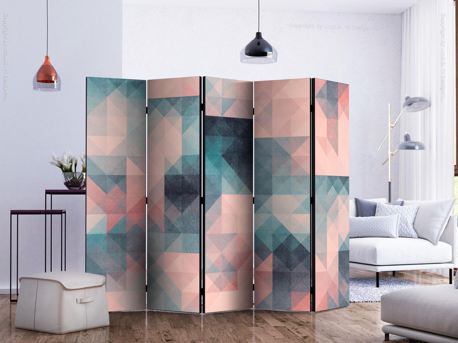 Biombo barato Pixels (Green and Pink) II [Room Dividers]