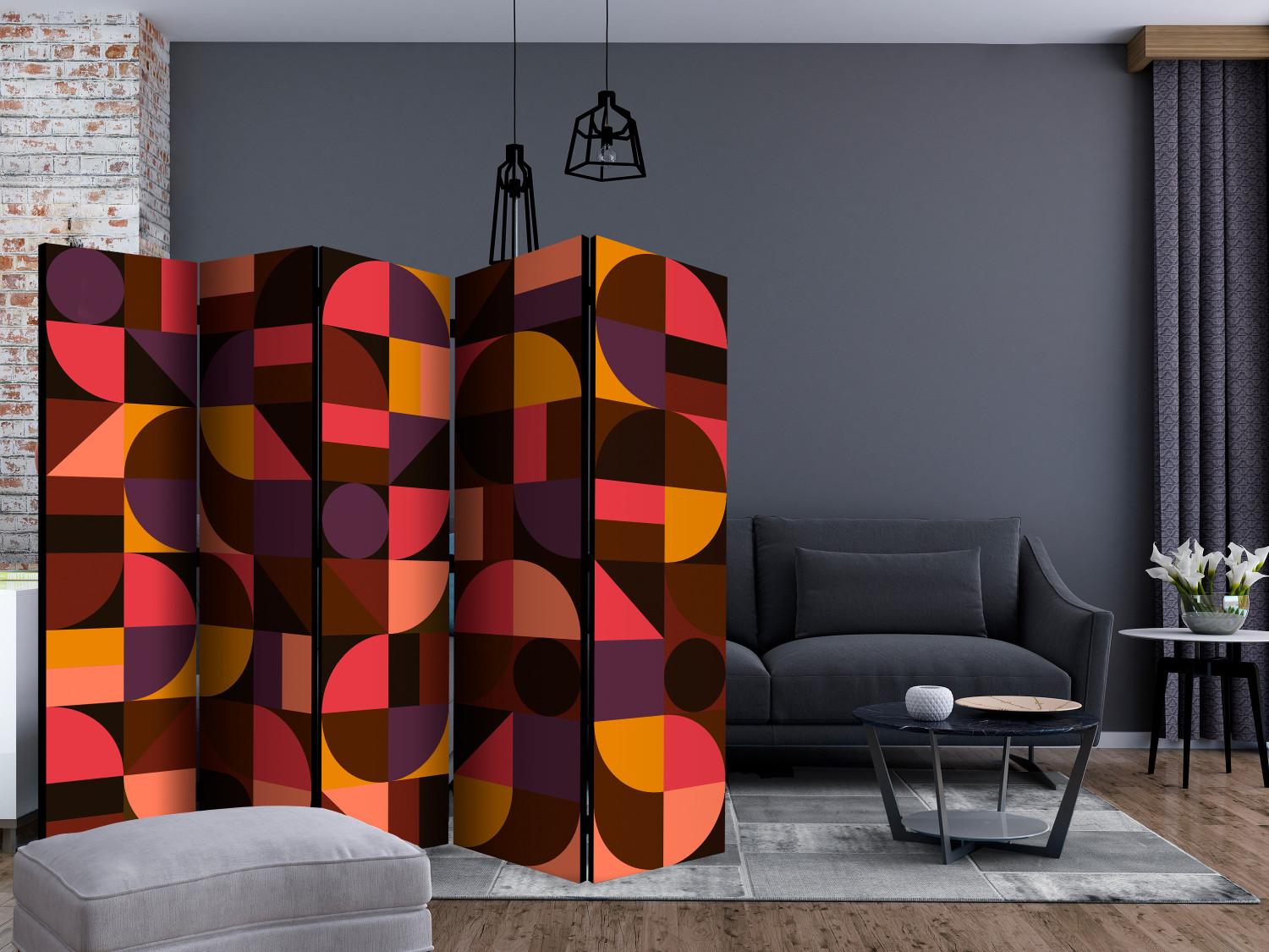 Biombo barato Geometric Mosaic (Red) II [Room Dividers]