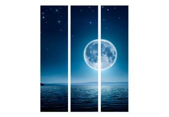 Biombo Noche de Luna (3 partes) - cielo estrellado y mar tranquilo