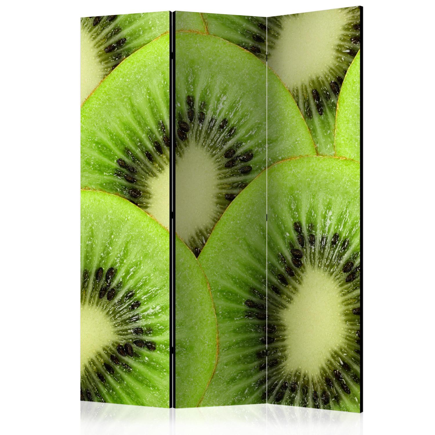 Biombo barato Rodajas de kiwi (3 piezas) - fruta tropical de color verde