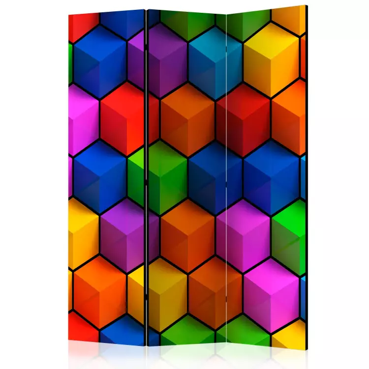 Campos geométricos de colores (3 partes) - abstracción en cubos