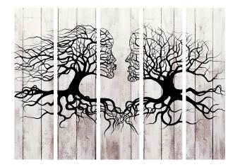 Biombo original El beso de los árboles II (5 partes) - abstracción amorosa