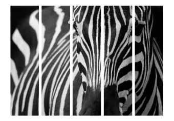 Biombo barato White with black stripes II [Room Dividers]