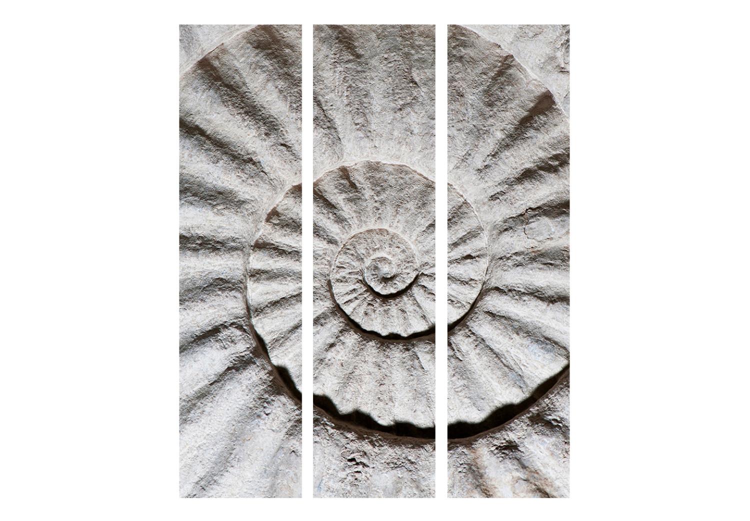 Biombo decorativo Shell (3 partes): abstracción única en blanco y gris