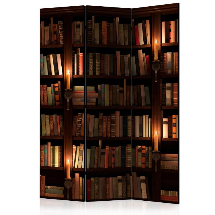 Estantes con libros (3 partes) - composición con librería de madera