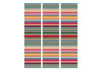 Biombo Rayas sobrias (3 partes) - rayas horizontales de colores