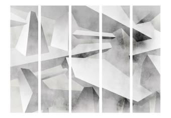 Biombo decorativo Frozen Wings II (5 partes) - Composición gris geométrica 3D