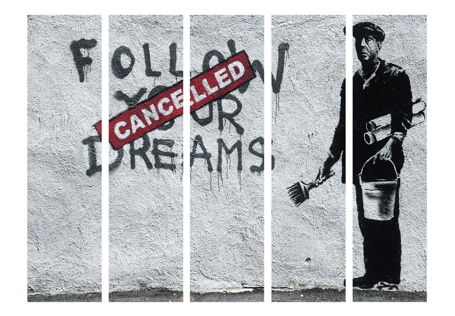 Biombo decorativo Dreams Cancelled (Banksy) II [Room Dividers]