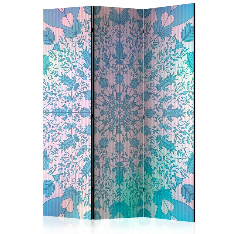 Mandala femenino azul: mandala oriental sobre fondo azul