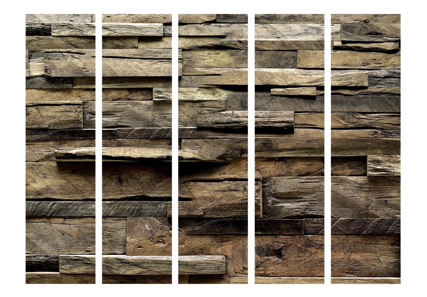 Biombo original Estilo rústico: Casa de Campo II - textura de madera en la pared