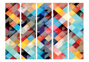 Biombo decorativo Coloured Patchwork II - textura con figuras geométricas de colores