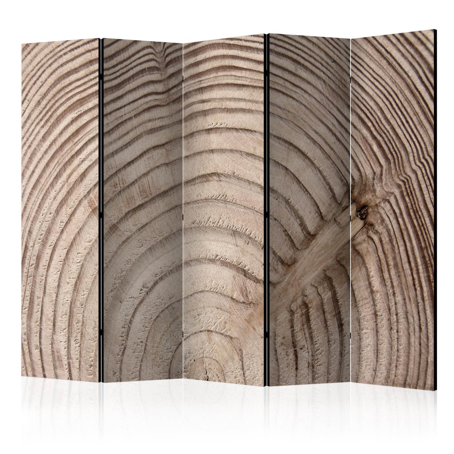 Biombo decorativo Tronco de madera II - madera clara