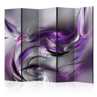 Biombo Purple Swirls II II - Humo púrpura romántico sobre fondo gris