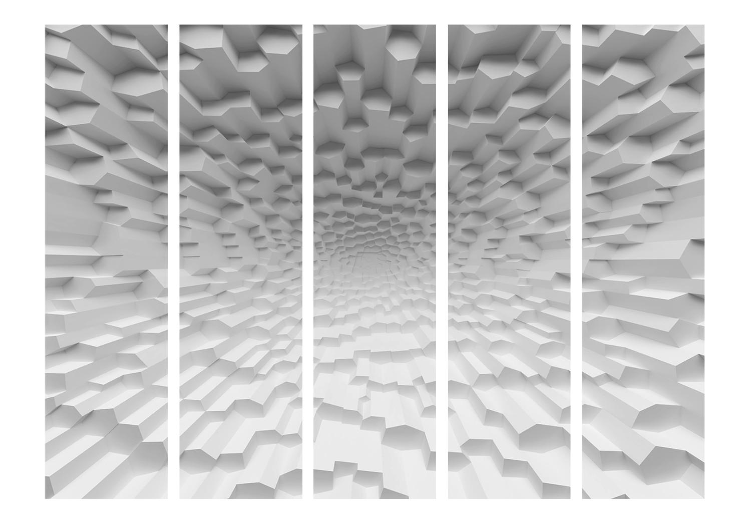 Biombo original El abismo del olvido II: túnel blanco interminable y abstracto