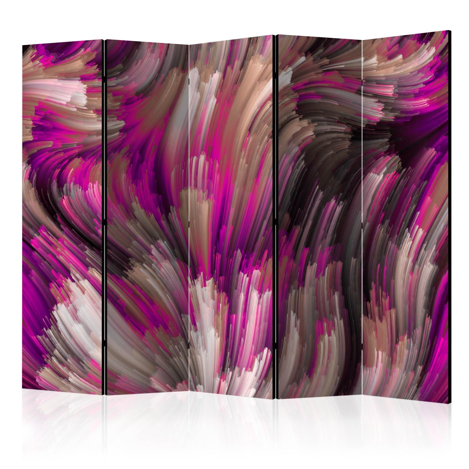Biombo decorativo Purple Energy II - Patrón de rayas rosas abstracto y artístico