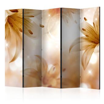 Biombo decorativo Queens of Summer II - flores de lirio sobre fondo abstracto
