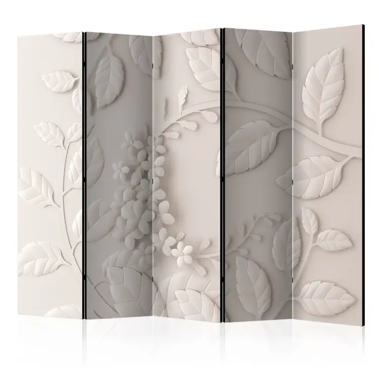 Flores de Papel crema II - motivos vegetales sobre fondo beige