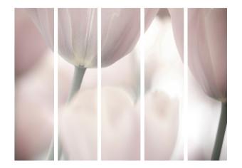 Biombo Tulips fine art - black and white II [Room Dividers]