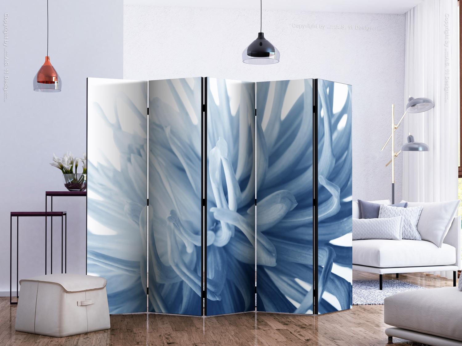 Biombo decorativo Flower - blue dahlia II [Room Dividers]