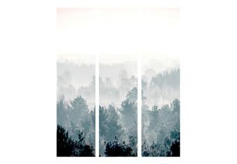 Biombo original Bosque Invernal - Bosque neblinoso con cielo claro