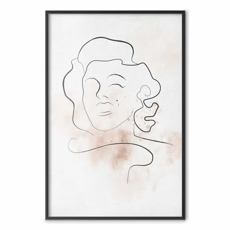 Star line - arte lineal abstracto de Marilyn Monroe sobre fondo claro