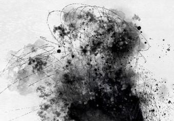 Póster Pensamiento - silueta abstracta negra sobre fondo contrastado
