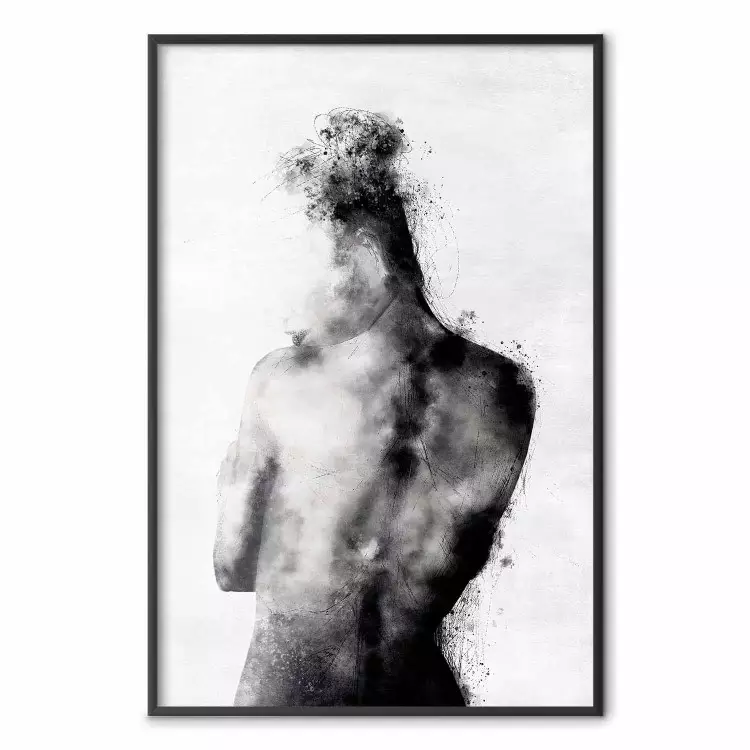 Pensamiento - silueta abstracta negra sobre fondo contrastado