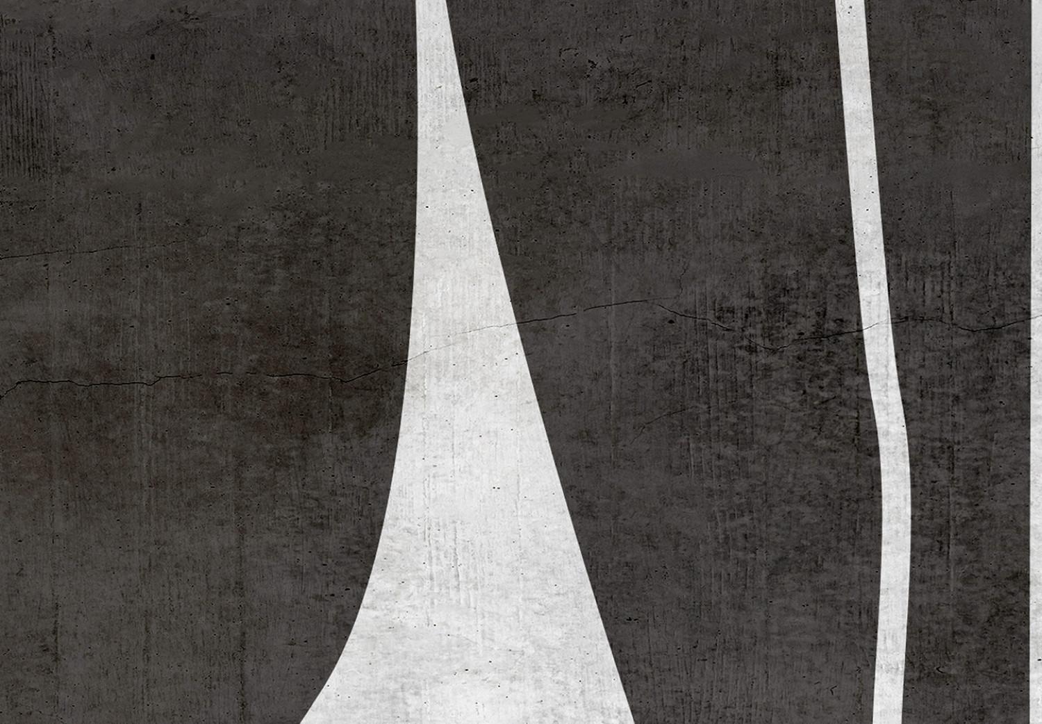 Cuadro moderno Silueta de mujer reflexiva - gráfico en blanco y negro scandi boho