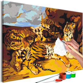 Cuadro para pintar con números Young Tiger With Mother