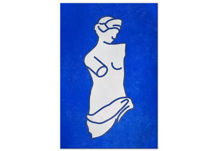 Figura de Venus - gráfico basado en la escultura de Venus, fondo azul