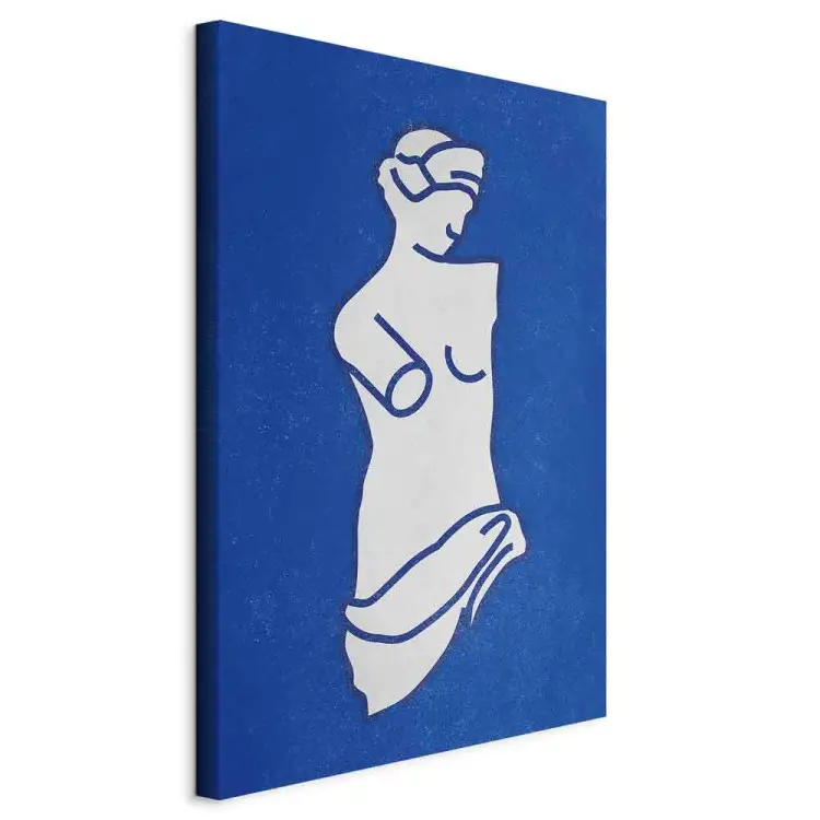 Figura de Venus - gráfico basado en la escultura de Venus, fondo azul