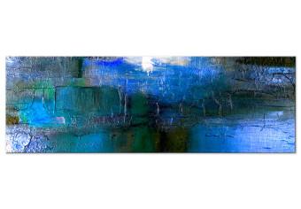 Cuadro Textura fresca (1 pieza) estrecha - pinceladas azules abstractas