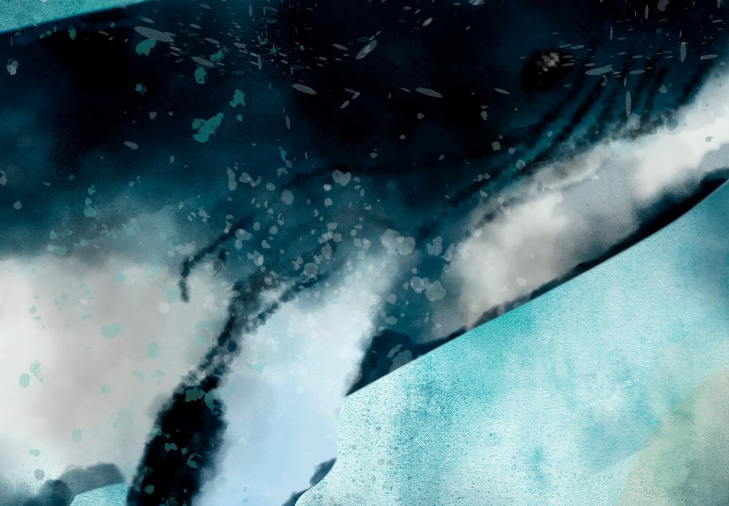 Fotomural decorativo Gran pez - paisaje fantástico con ballena en fondo oceánico
