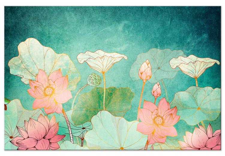 Flores de cuento (1 pieza) ancha - plantas dibujadas en color
