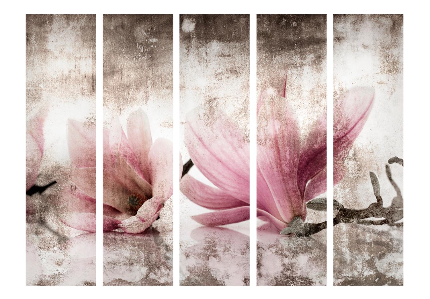 Biombo Magnolias históricas II (5 partes) - Flores rosas