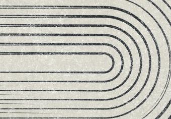 Cartel Onda geométrica: ondas abstractas en forma de líneas sobre fondo gris